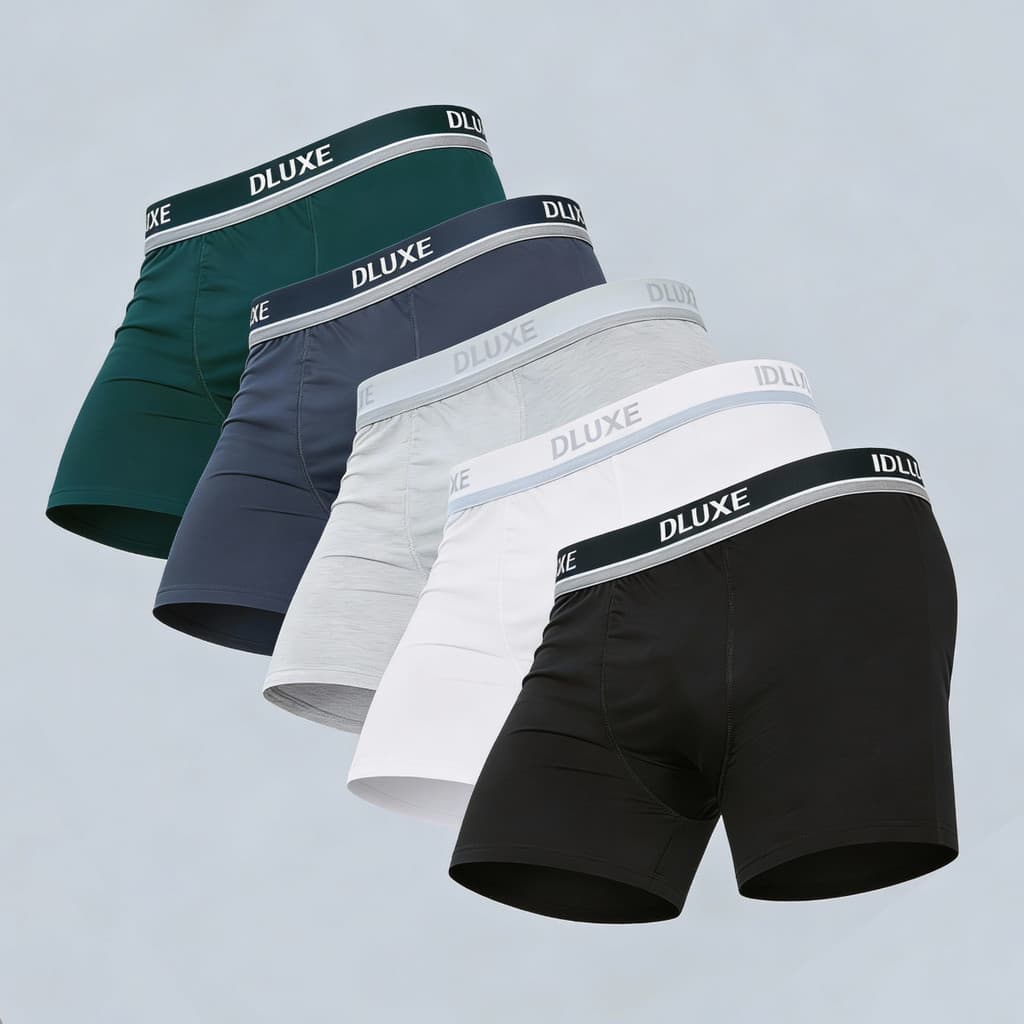 Kit 4 Cuecas Boxer Masculinas Algodão Adulto Confortável Macia Respirável Sem Costura D'Luxe Premium Atacado