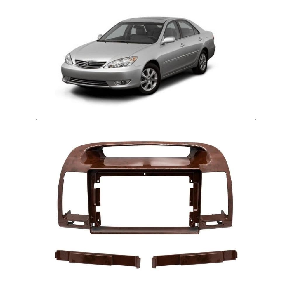 Moldura 9" Painel 2Din Toyota Camry 2000 A 2006 Tipo Madeira