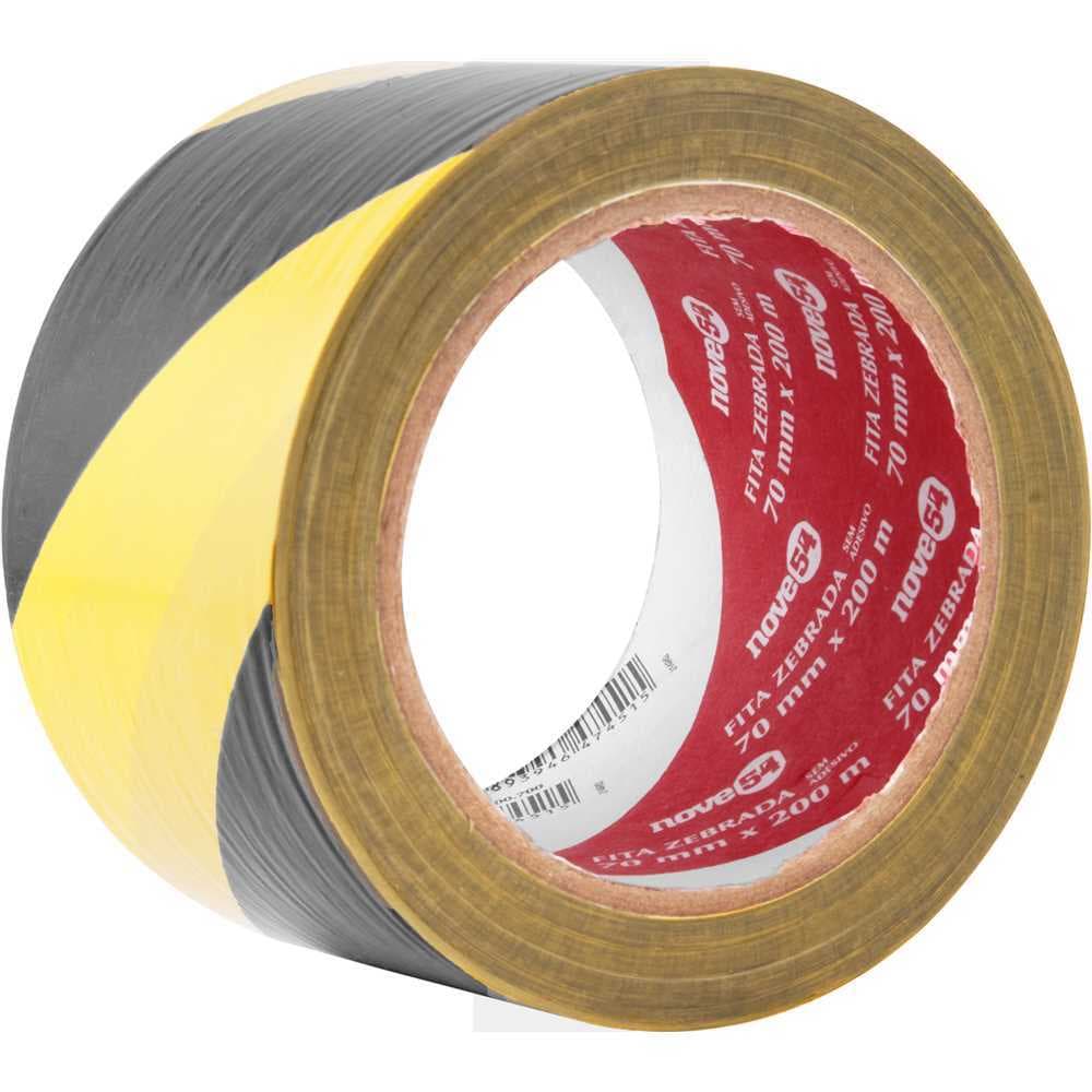 FITA ZEBRADA AMARELA/PRETA S/ADESIVO 70MMX100M ISOLAMENT 954