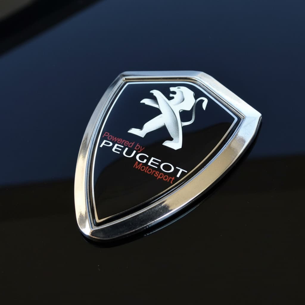 Par Emblema Escudo Peugeot Fender Brasão Lateral Porta Mala 3d 206 208 2008 3008