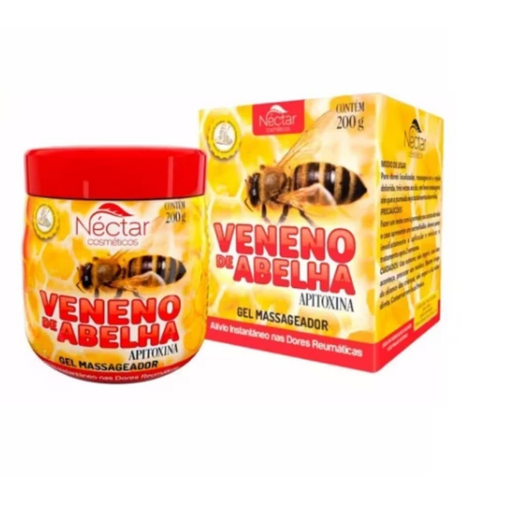 Kit 12 Gel Massageador Abelha 200g Nectar Cosméticos