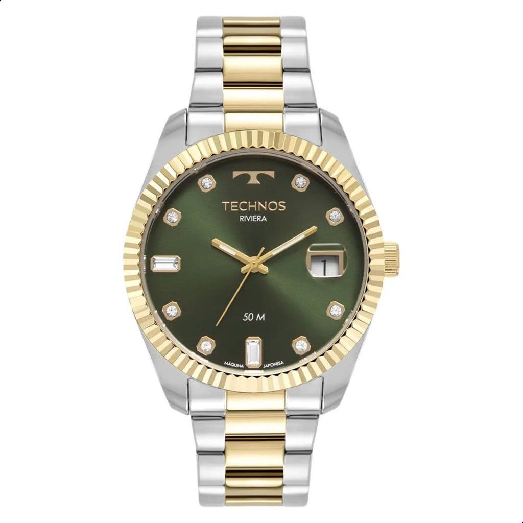 Relógio Technos Masculino Classic Riviera Bicolor 2415DV/1V Relógio Technos Masculino Original