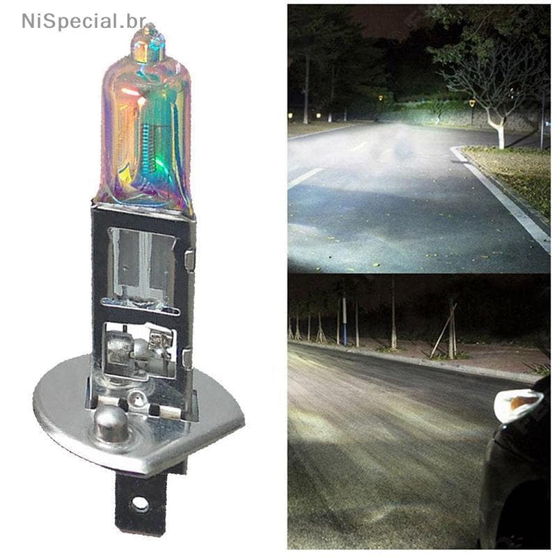 [Nis] Lâmpada Halógena De Quartzo Xenon H1 55W Para Todos Os Climas Faróis De Neblina Ocultos Luz Brilhante Carro [BR]
