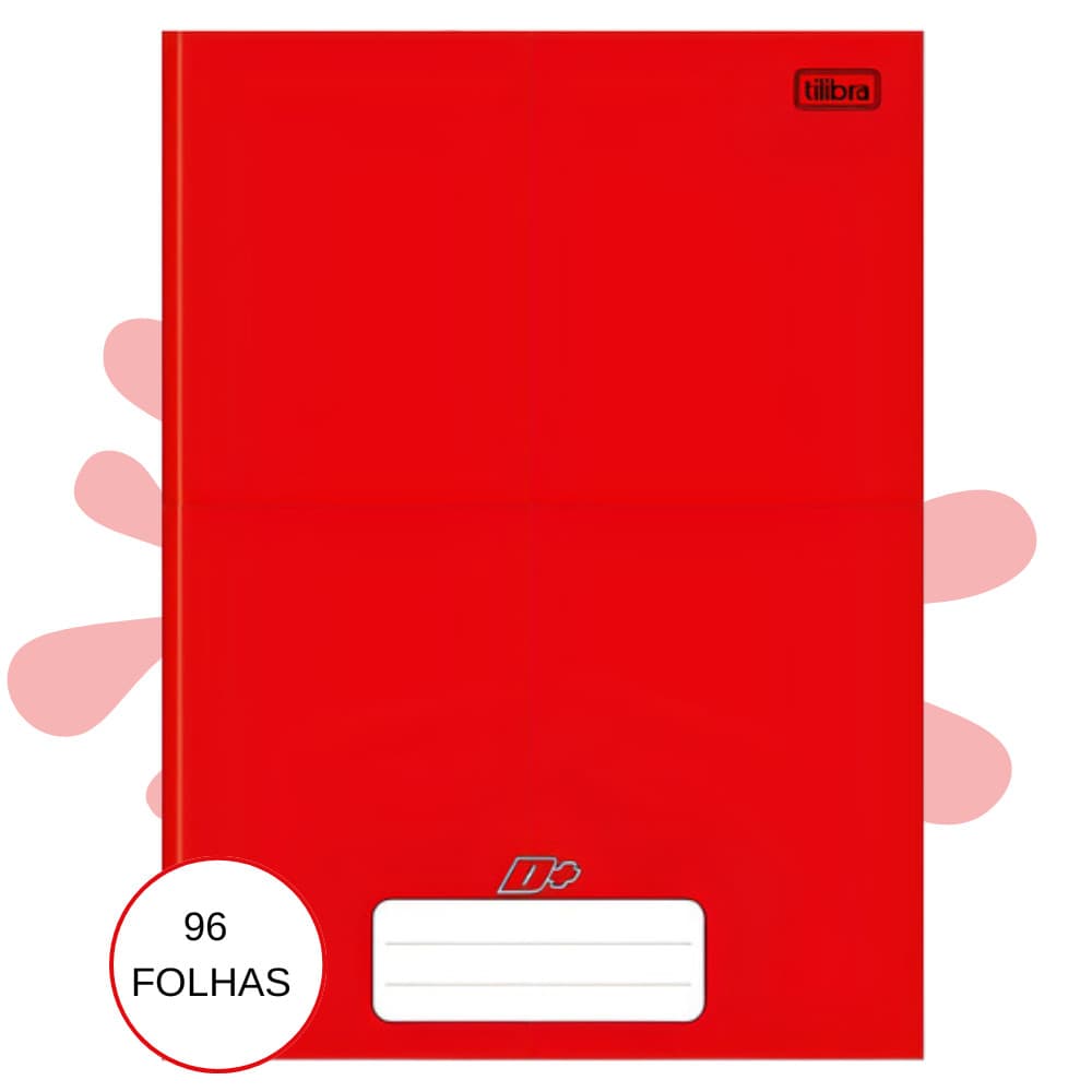 Caderno Brochurão D+ Grande 96 Folhas Tilibra Vermelho Escola Escritorio Papel