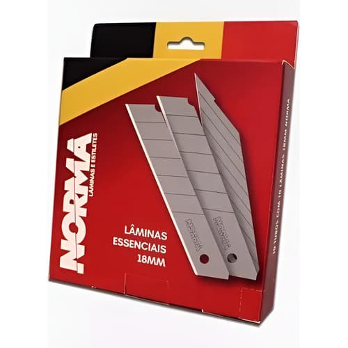 Lâmina Profissional Norma Larga One Way 18mm  (10 Peças) 1 Tubinho Com 10 Laminas Em Cada Tubo