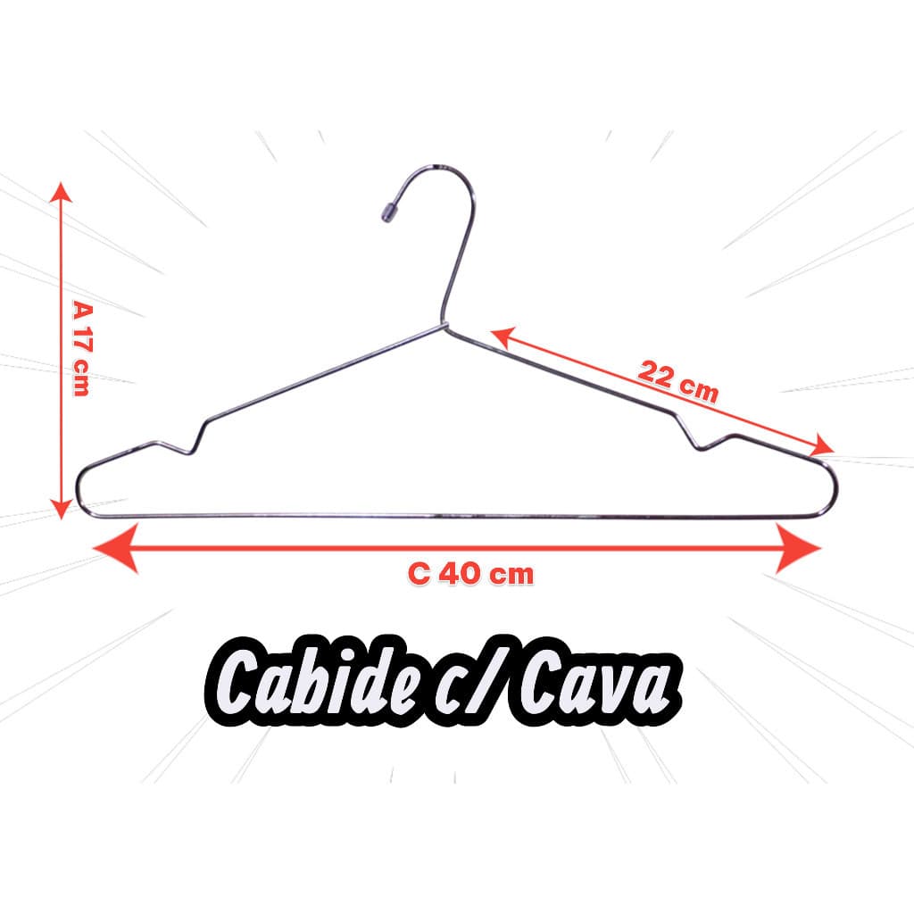 Cabides com Cava Adulto Aço Reforçado Quarda Roupa Armario Closet Cromado