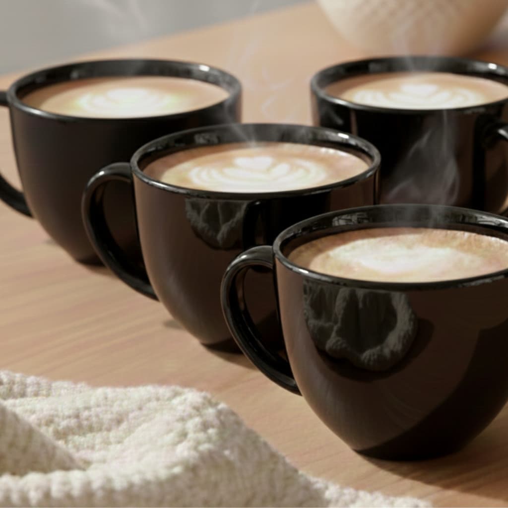 Kit 4 Xícaras 180ml de Café/Chá em Acrílico Premium Brilhante promoção