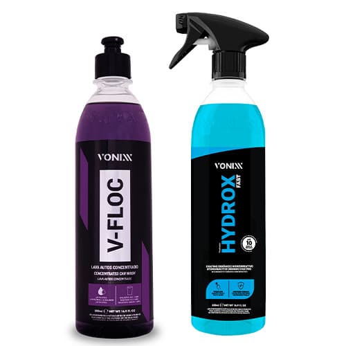 Kit Lava e Protege: V-Floc + Hydrox Fast 500ml Vonixx