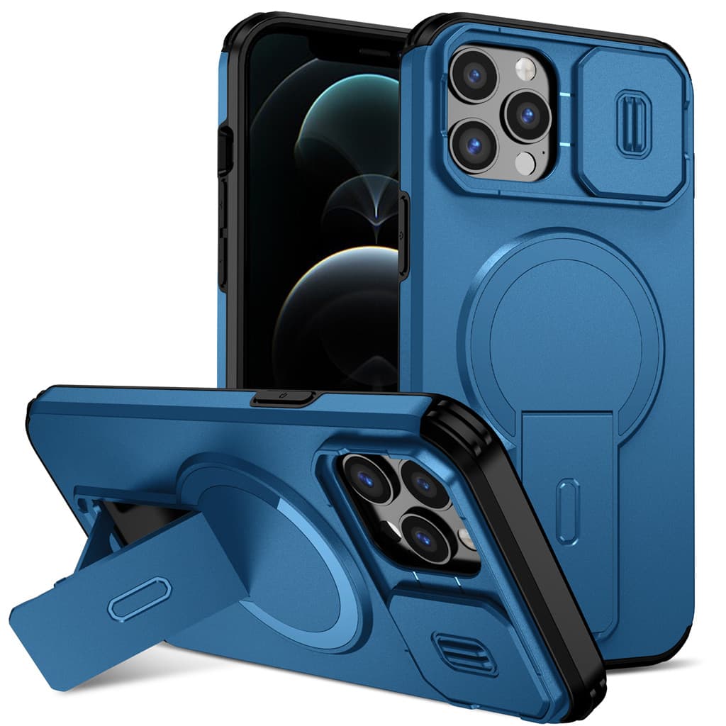 Com Capa De Câmera Telefone Para iPhone 15 ProMax 14 Plus 13 Mini 12 11 Pro Max 5G Suporte Magnético Caixa Proteção À Pr