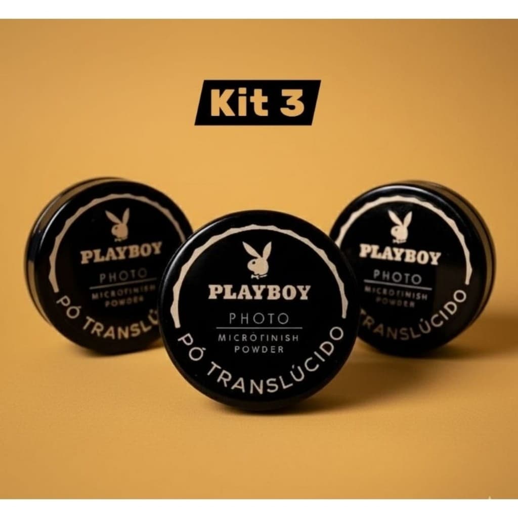 Kit 3 Pós Translúcidos Soltos Playboy Microfinish – Ultra Fino, à Prova d’Água, Toque Natural e Duradouro