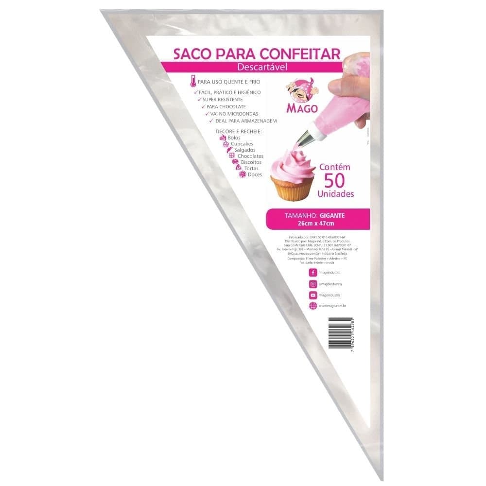 Kit Saco Confeitar Gigante  GG com 150 unidades