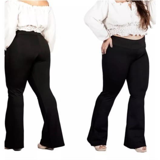 Calça Legging Flare Bailarina Poliamida Cintura Alta