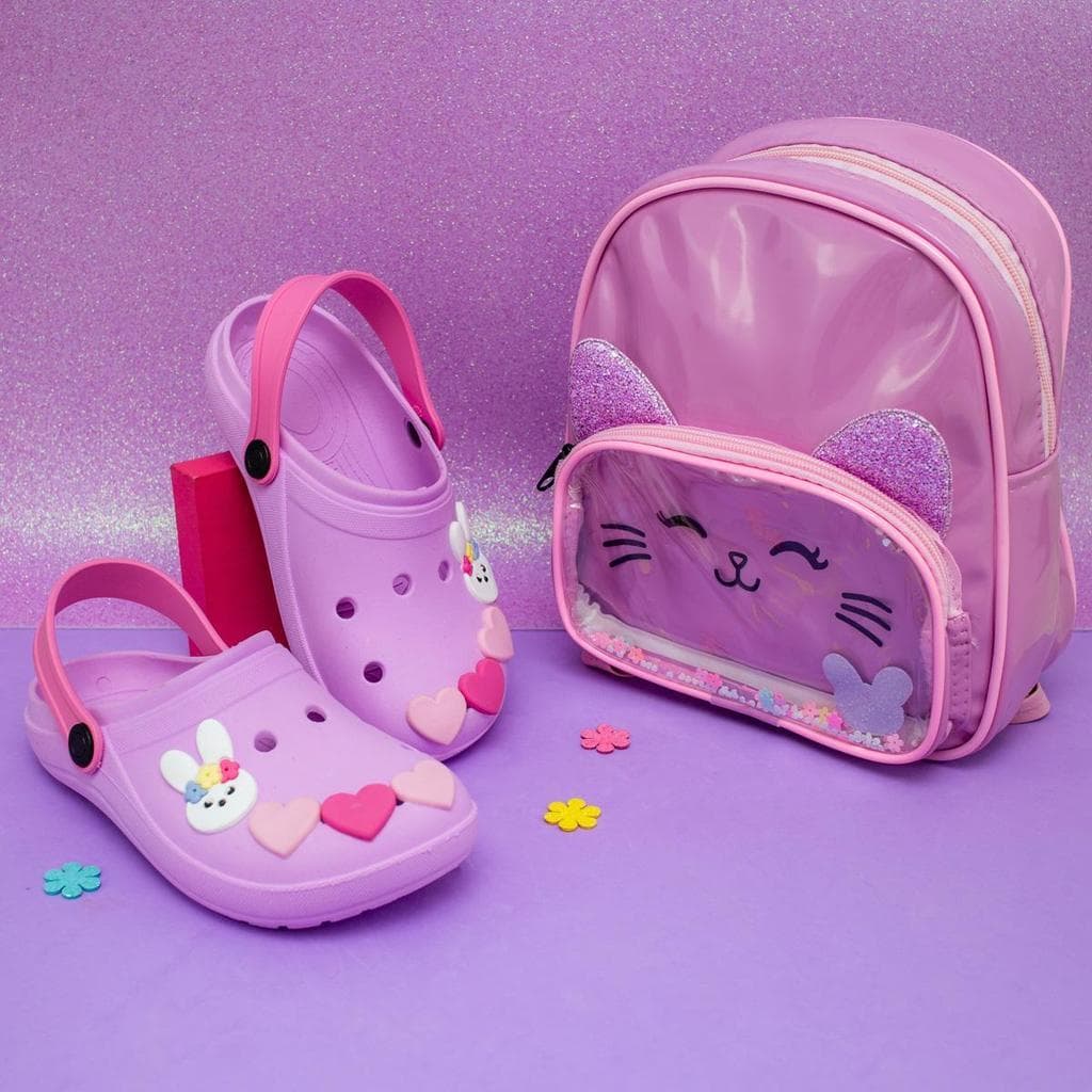 Kit Sandália e Mochila Infantil Escolar Menina Ideal Para Passeio, Creche, Caminhada, Moda Infantil