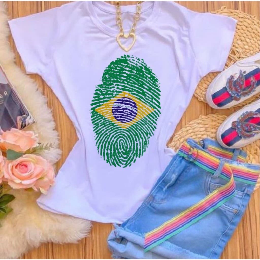 Blusa T-shirt Camiseta 100% Algodao COPA 2022 BRASIL