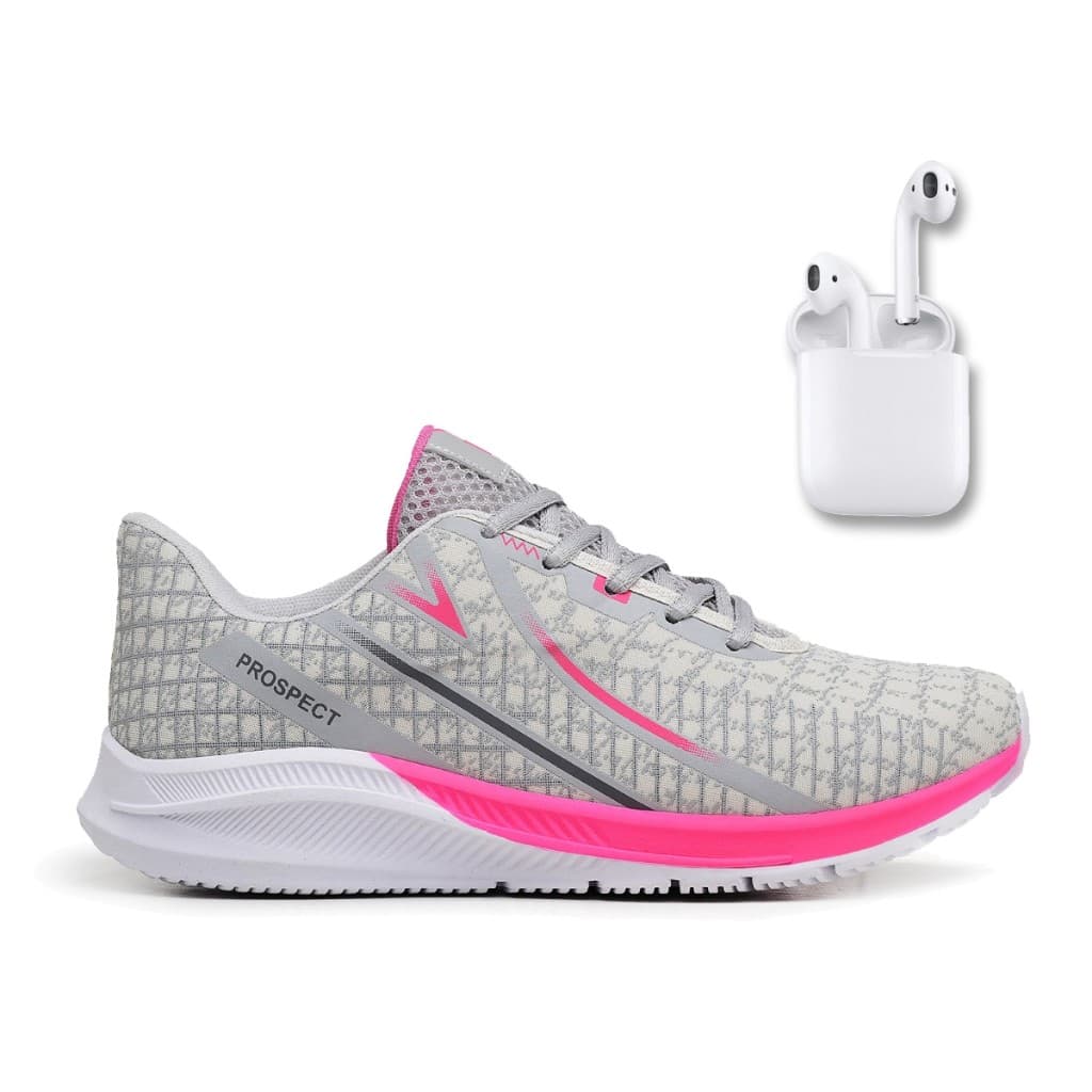 Tênis Feminino Prospect Spark Caminhada Academia Corrida + Fone