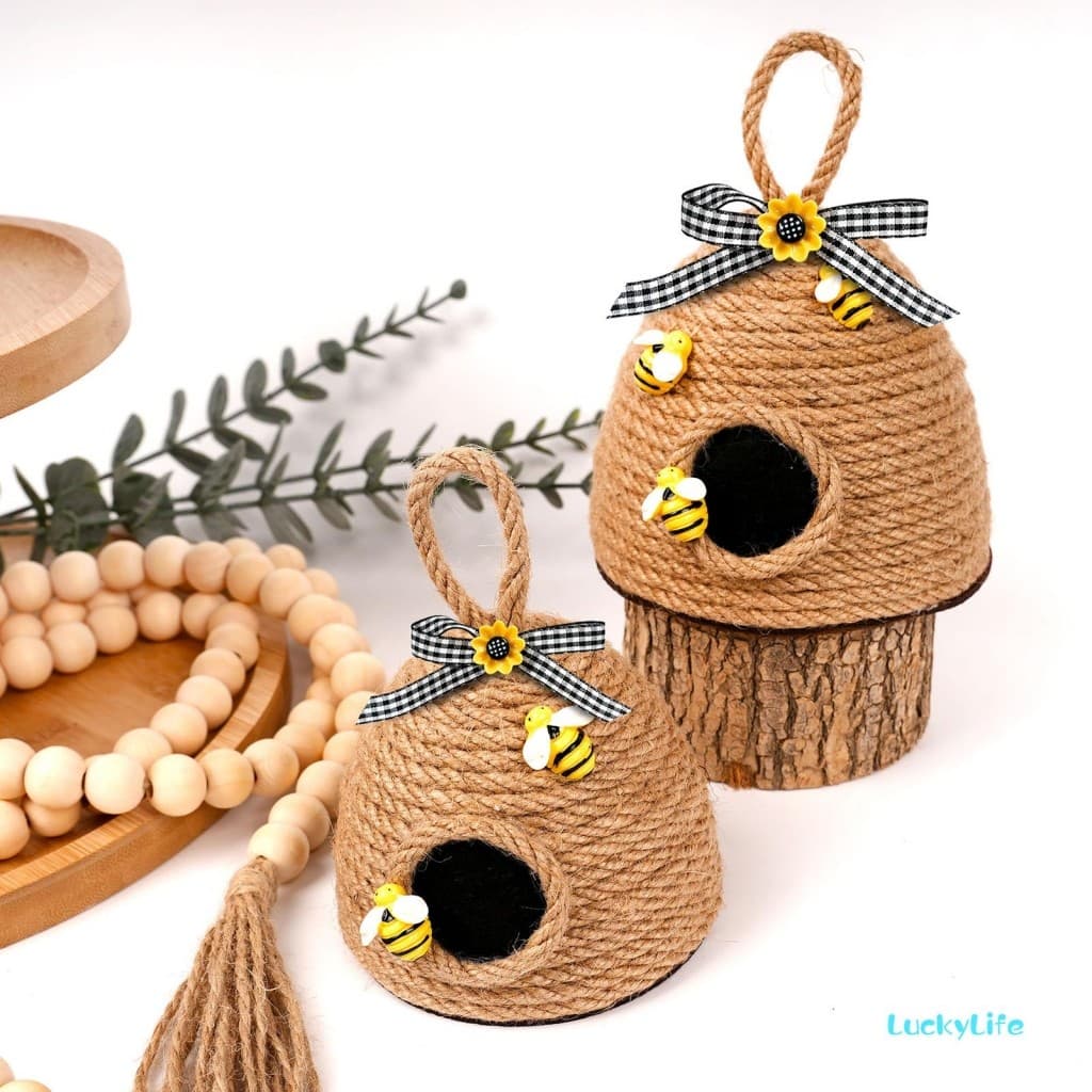 Mini Ornamentos De Colmeia Haning Para O Dia Da Abelha Do Mundo Corda De Cânhamo Tecelagem Decorações De Casa De Fontes