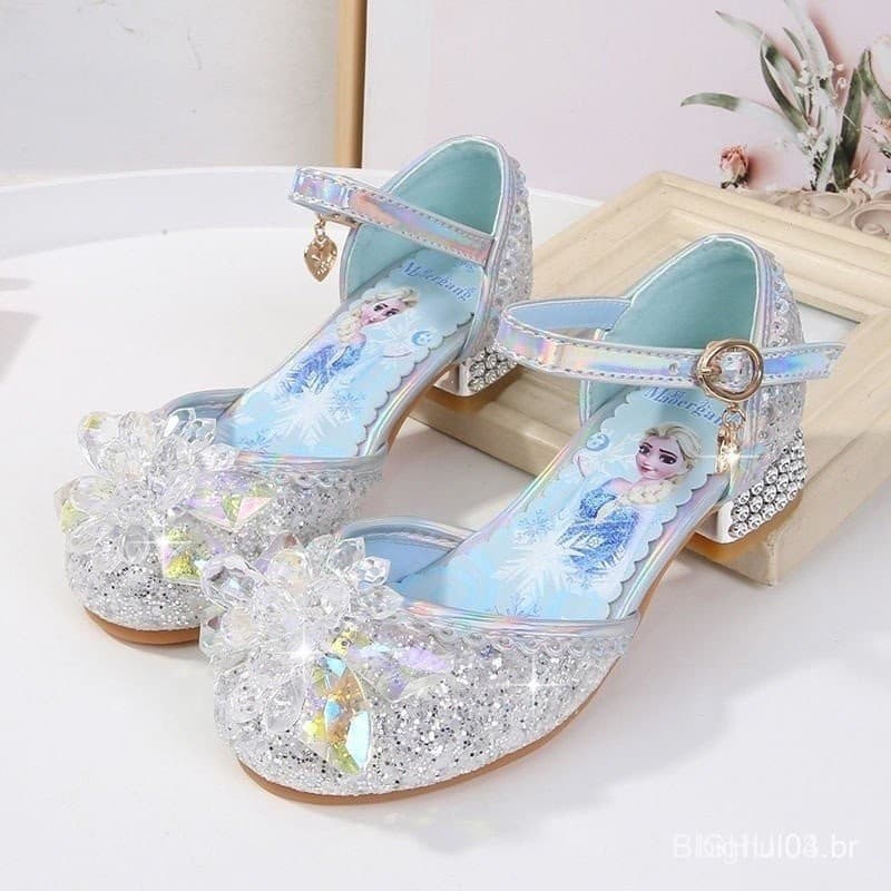 Sandálias de Salto Alto da Princesa Elsa Frozen Sofia para Meninas, Novidade de Verão 2022, Sapatos de Cristal B72Y OKYG