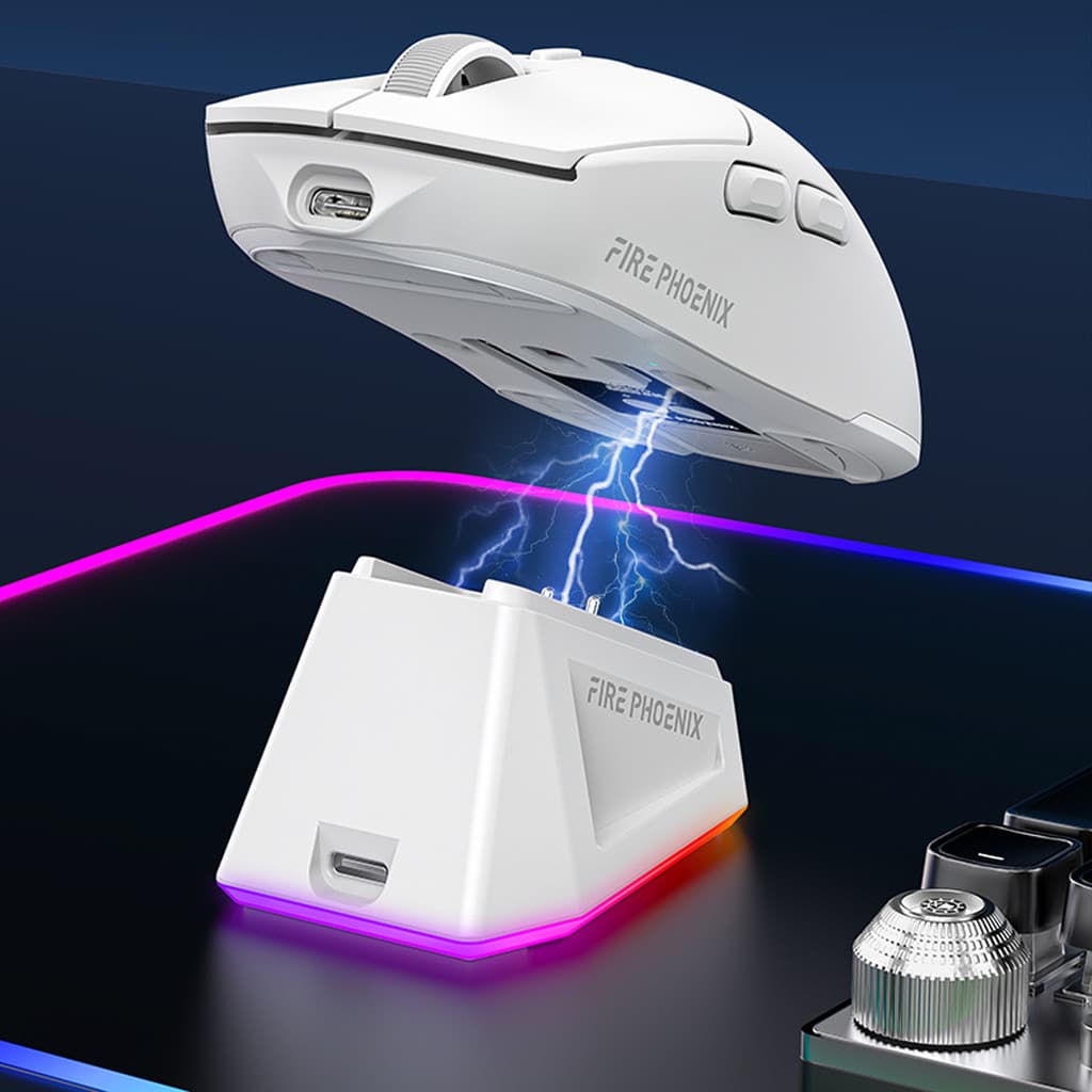 Mouse Gamer Sem Fio Fire Phoenix 24000dpi Paw3311