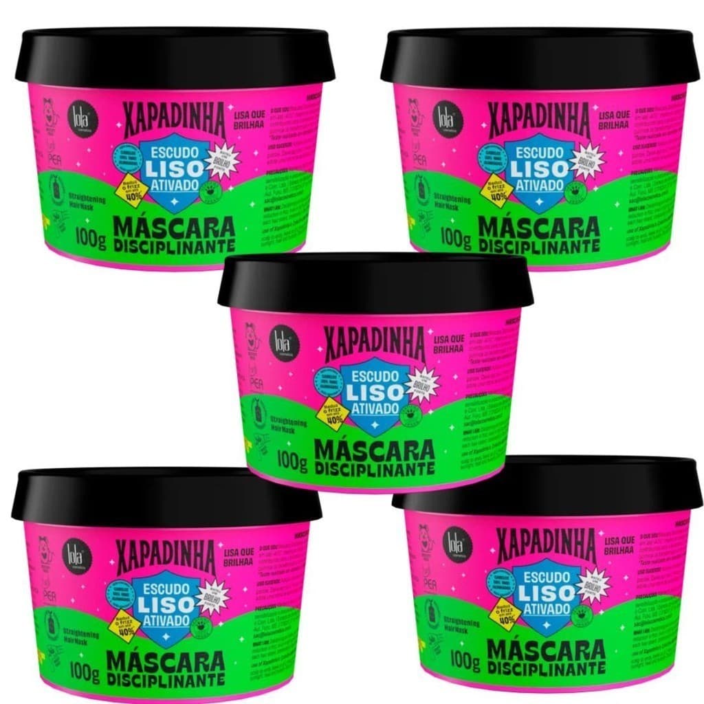 Kit 5 Unidades - Máscara Disciplinante Xapadinha 100g Lola Cosmetics
