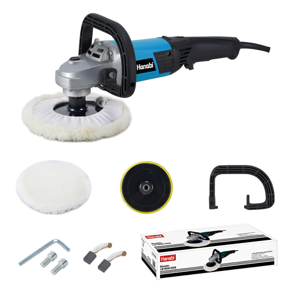 【Hanabi】Politriz Angular Elétrica Automotiva 180mm 1400w 7 Polegadas Cor Azul-petróleo