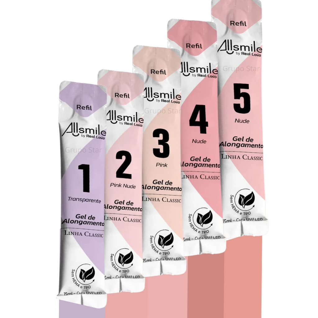 Kit 2 Refil Gel Alongamento Linha Classic - AllSmile by Real Love