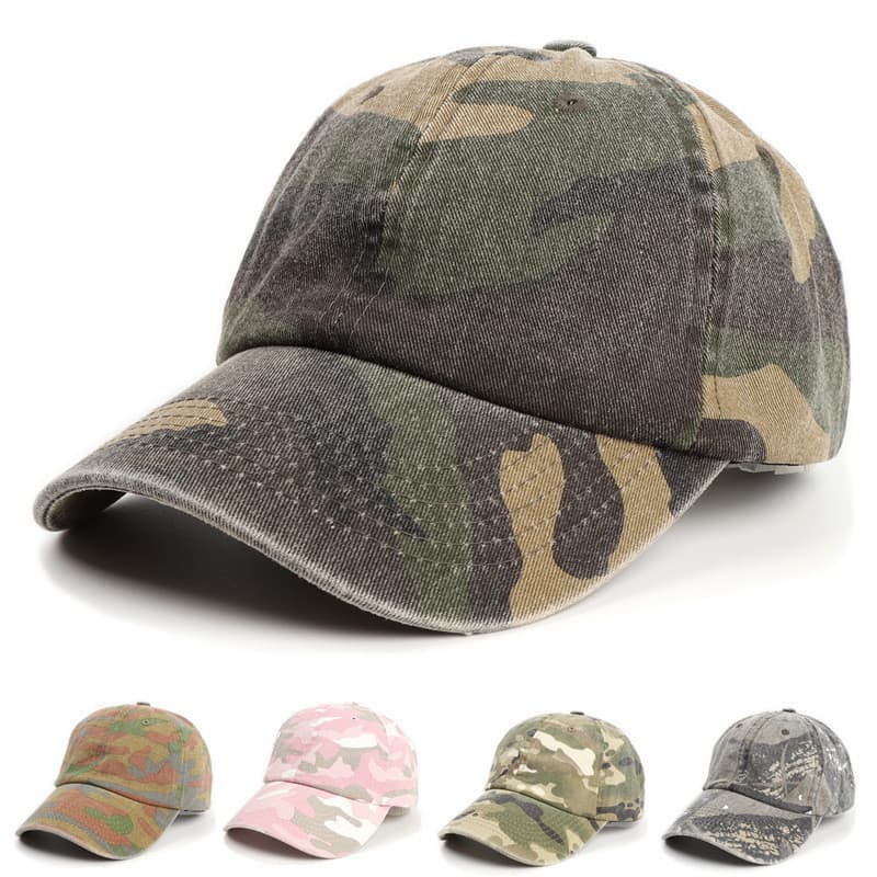 Boné De Beisebol Com Aba Curva Camuflada Jeans Moda Casual Língua De Pato