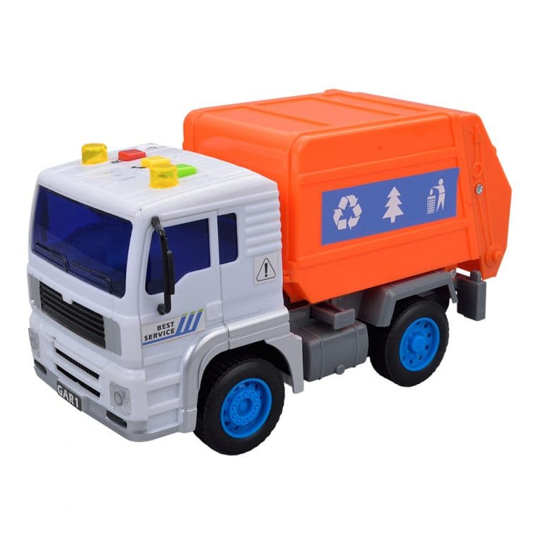 Caminhão Coleta De Lixo Som E Luz A Bateria Fricção Dm toys