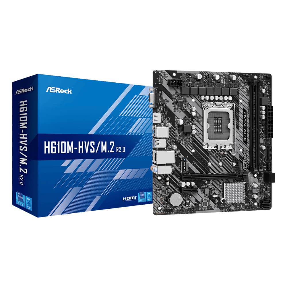 Placa Mãe ASRock H610M-HVS Intel H610 DDR4 Socket 1700 Gamer