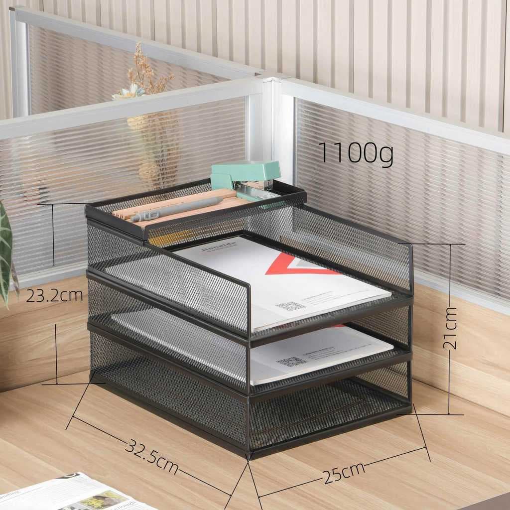 A4 ferro arte empilhamento bandeja de arquivo Rack de arquivo Multi-camada combinação papelaria mesa todo-Metal Desktop