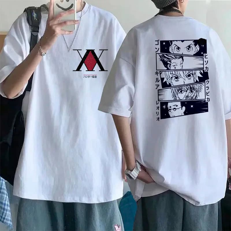 Camiseta T-Shirt Básica Mangá Hisoka Hunter X Hunter Killua Zoldyck Anime Unissex Blusa Kurapika HxH