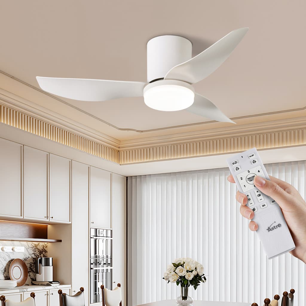 Ventilador De Teto Com LED 3 Cores E Controle Remoto Bivolt 3 Pás Silencioso Design Luxo Silencioso