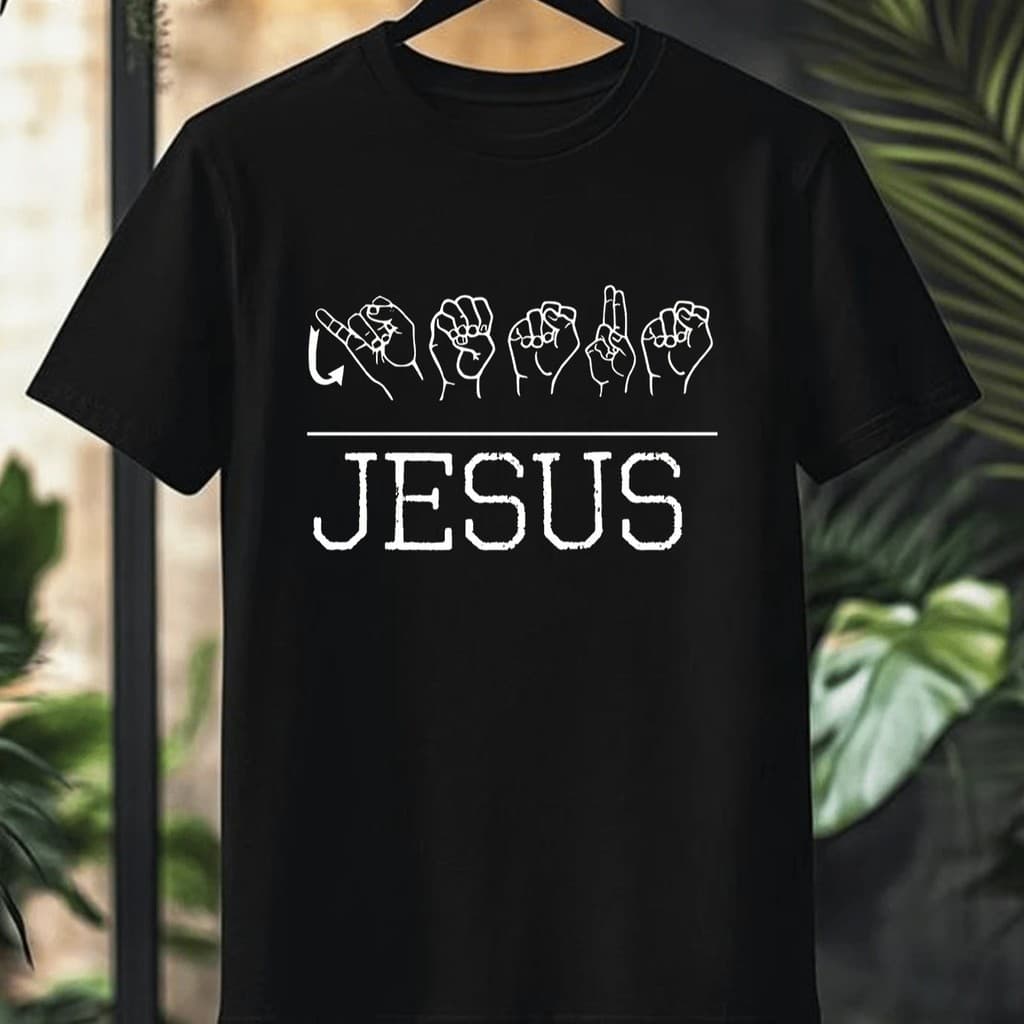 Camiseta Libras Jesus Sinais Deus Yeshua 100% Algodão Unissex
