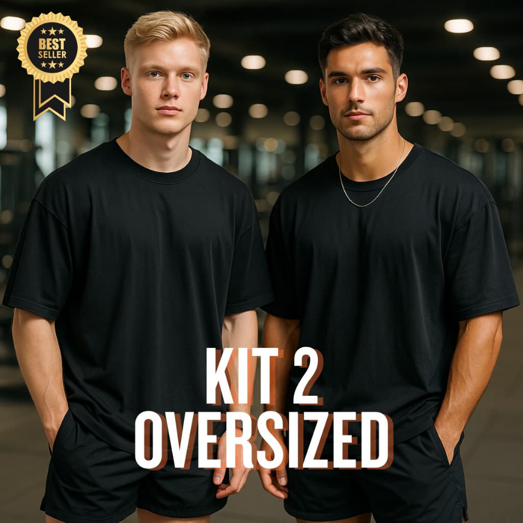 Kit 2 Camiseta Lisas Oversized Masculina Algodão Ideial para academia, treino, crossfit camiseta