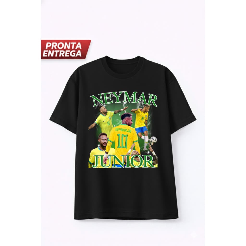 Camiseta Futebol Estampada Menino Ney Masculina / Feminina – Estilo Esportivo Casual