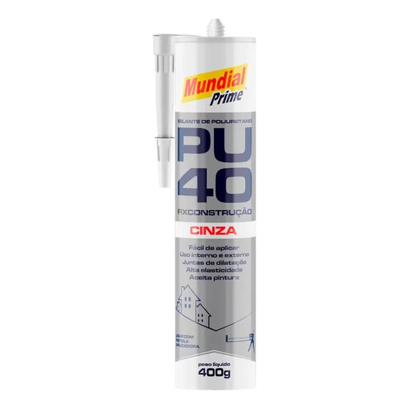 Pu 40 Selante Poliuretano Mundial Prime FLEX 400g CINZA