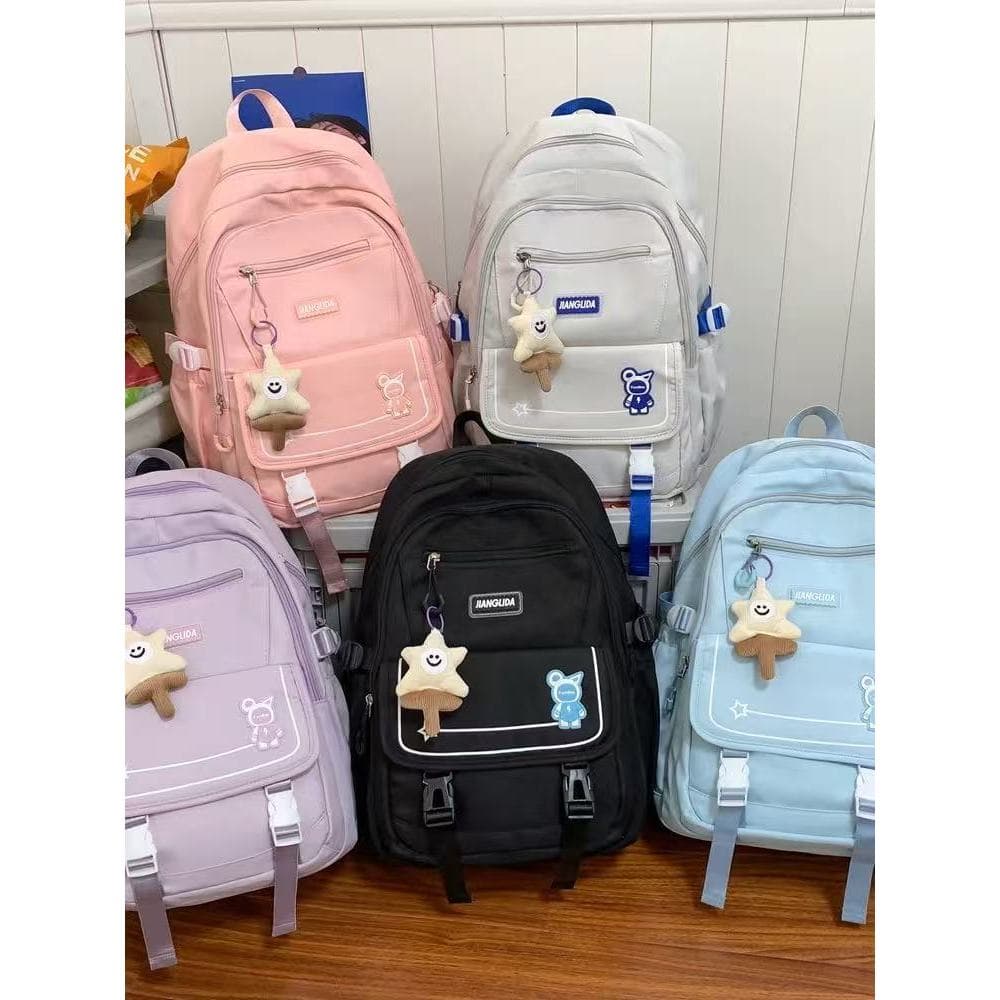 Mochila infantil com estampa de ursinho de pelúcia - Confortável, durável e de grande capacidade