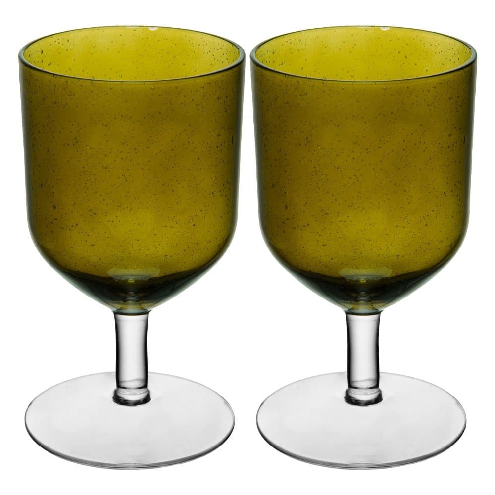 Conjunto de 2 Taças Boreal 400ml Verde Vidro - WOLFF