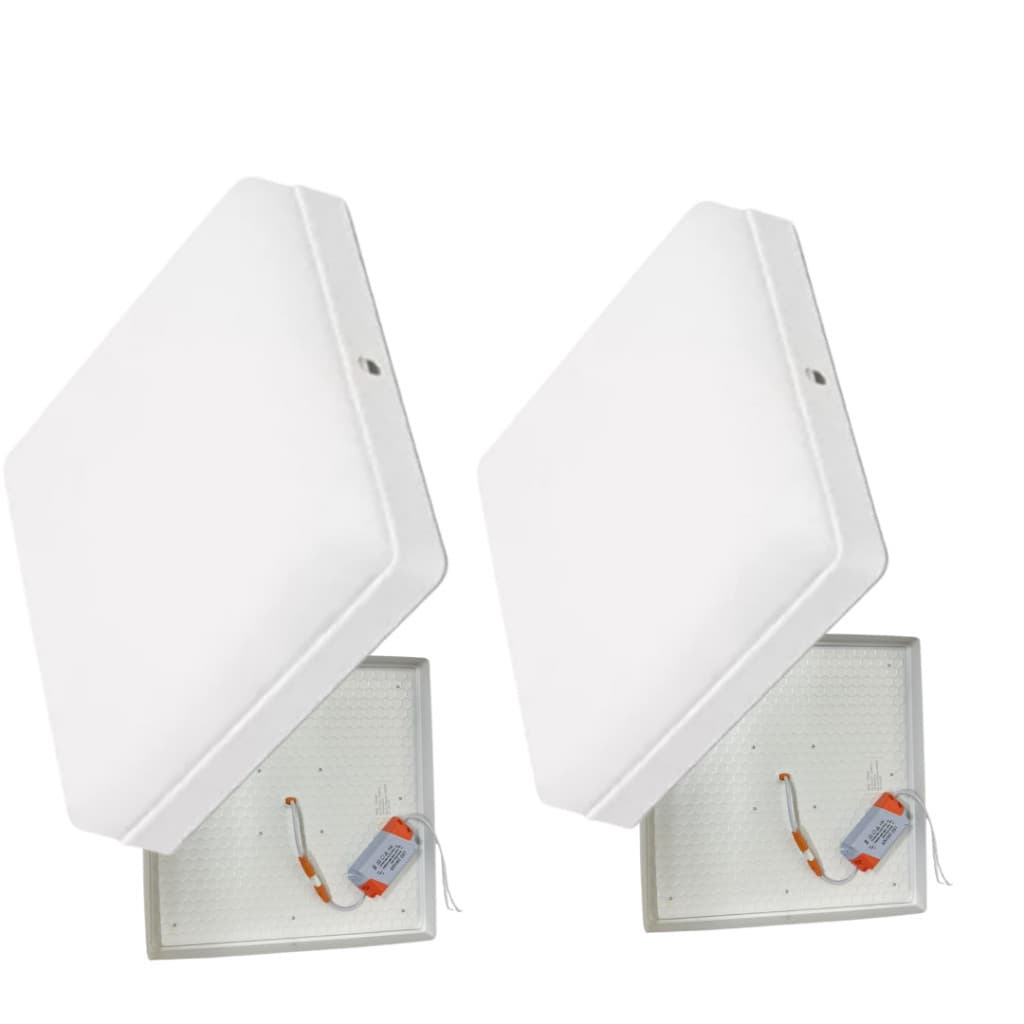 Kit 2 Luminária Led Plafon Borda Infinita 50W Sobrepor Quadrado 30x30cm Bivolt 4000k