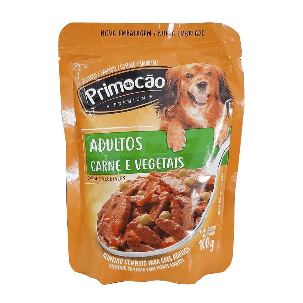 Sachê Hercosul Primocão Premium, Carne e Vegetais 100 Gramas