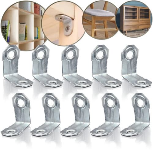 Kit 50 Cantoneira L Junção 22x22 Resistente Suporte Fixação  Moveis Aço Zincado Reforçado Gaveta Nicho Armário Madeira