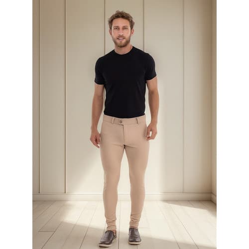 Calça Masculina Super Skinny Em Bengaline Canelado