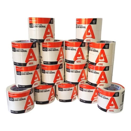 Kit 30 Fita Crepe Larga Adesiva Papel 48mmx 50m Adere