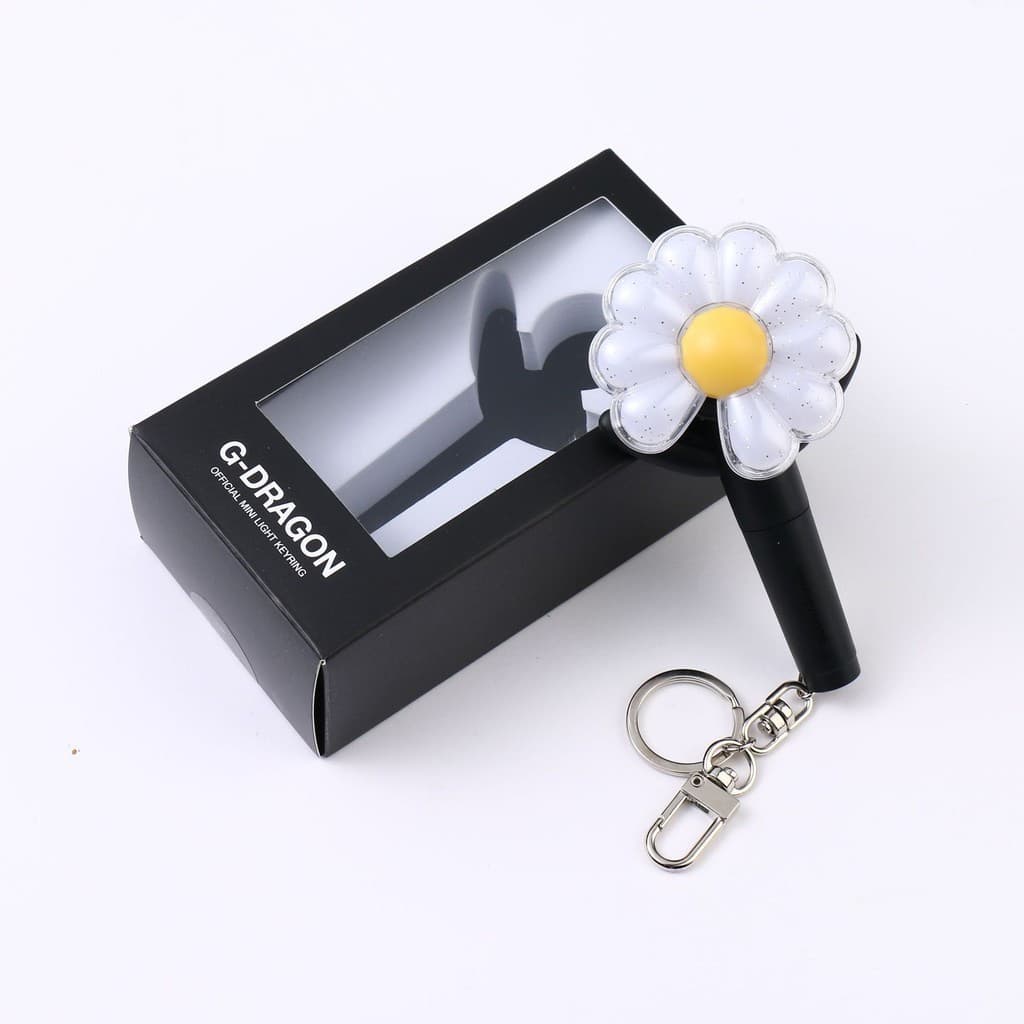 Kpop BIGBANG Mini Lightstick Chaveiro Idol G-DRAGON Little Daisy Glow Stick Bag Chaveiros Fãs Presente