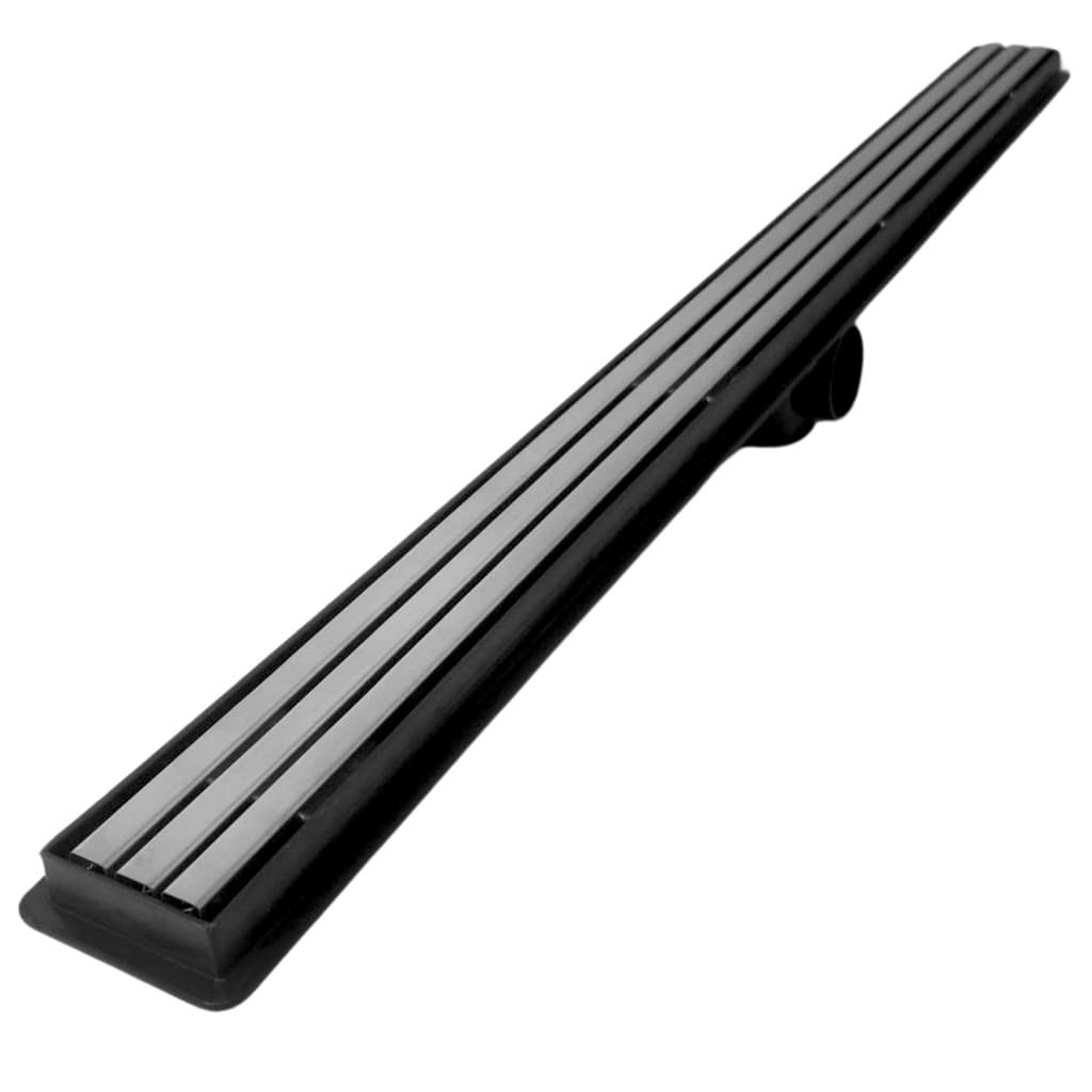 Ralo Linear Seca Box 60cm x 5cm Inox Trilho Escovado Coletor Preto e Tela