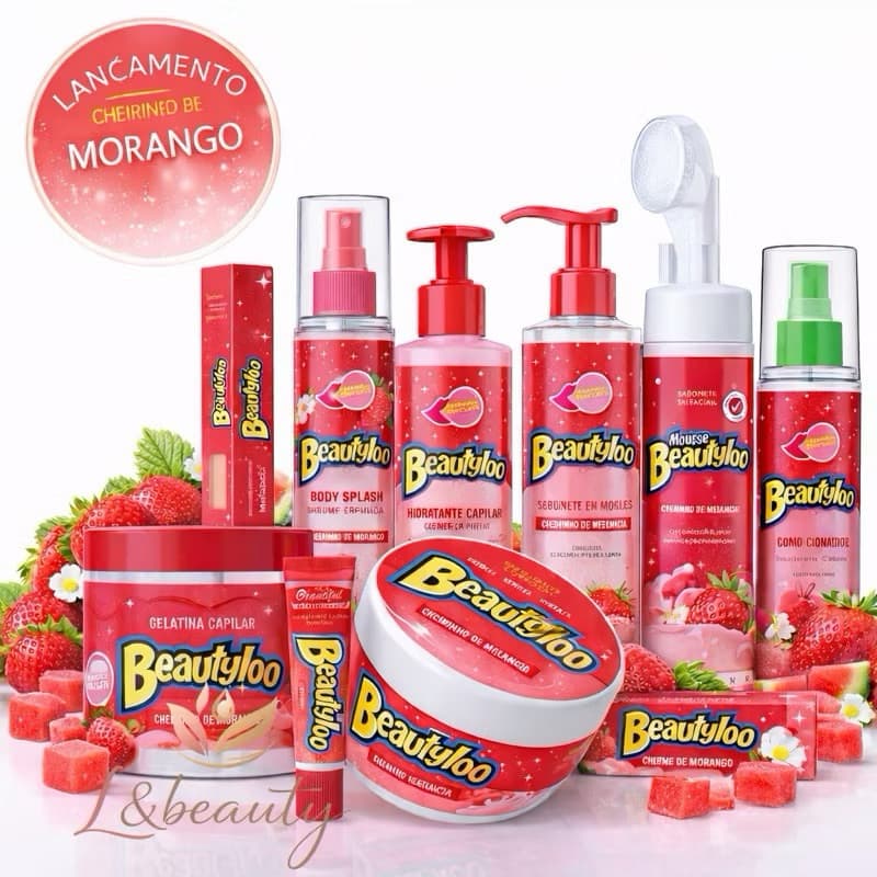 Kit Completo Morango Com Gelatina Capilar E Cheirinho de Morango Beautyloo Face Beautiful