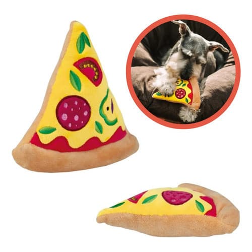 Brinquedo Pet Mor Pizza Pelúcia Mordedor Cães Gatos Amarelo  Amarelo Pizza