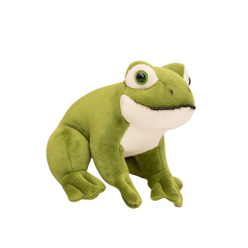 Brinquedo De Pelúcia De Sapo Sentado Realista Fofo Super Macio , Boneca Pequeno Verde , Pano Confortável Para Bebê De Ja