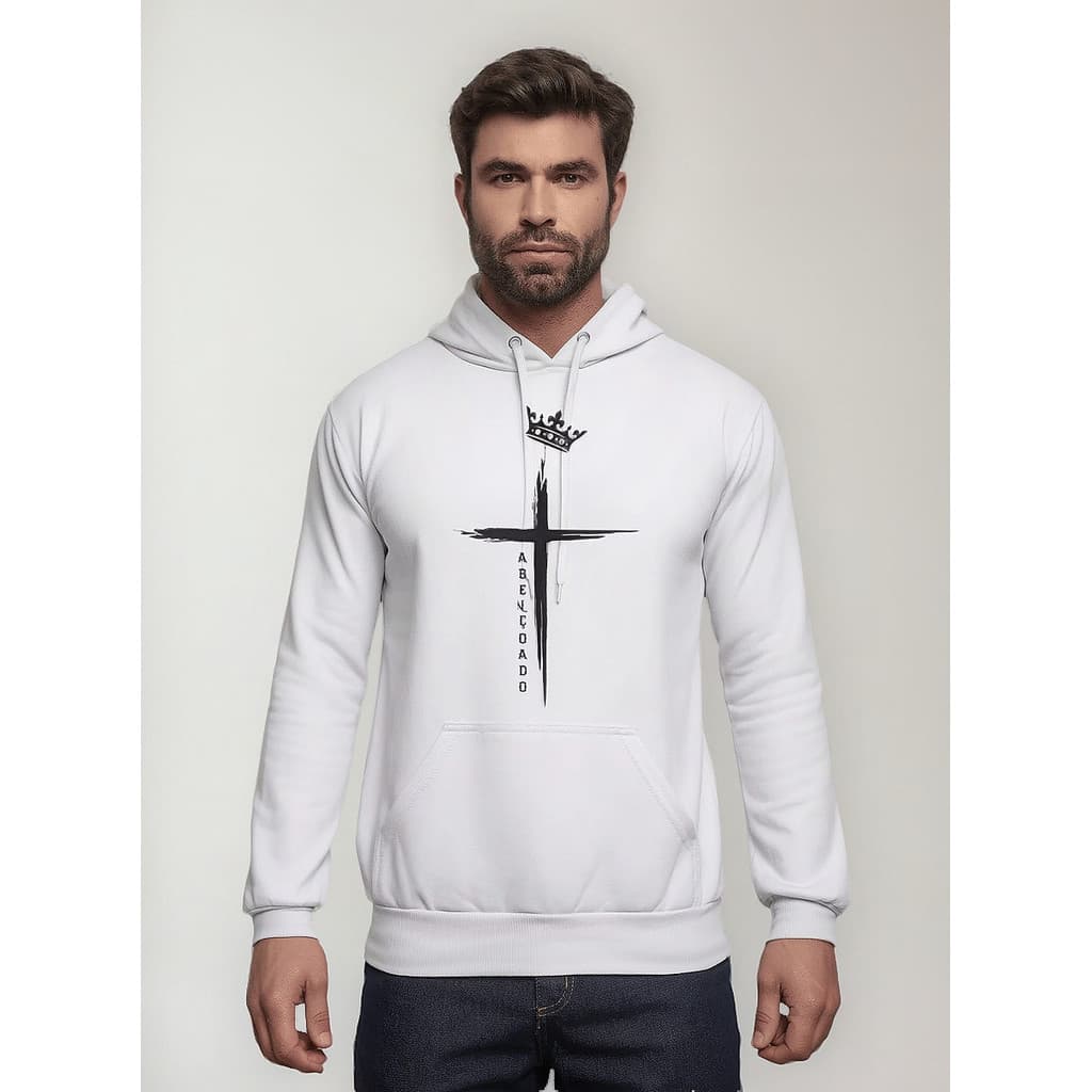 Moletom Cruz Blusa De Frio Masculina C/ Capuz Abrigo Canguru