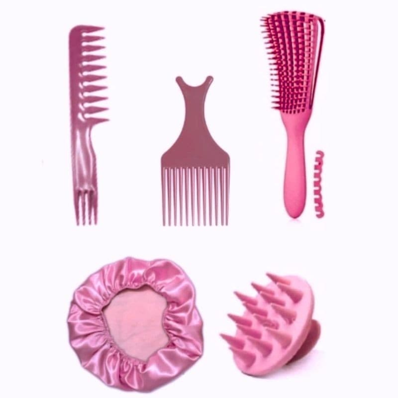 Kit Profissional Para Cabelos Cacheados e Crespos com 5 Unidades Cores Variadas
