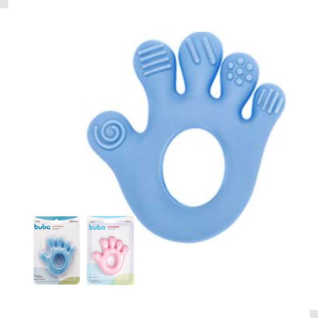 Mordedor Bebê Mãozinha Silicone Macio para Dentição Buba